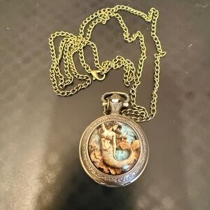 Mermaid watch necklace